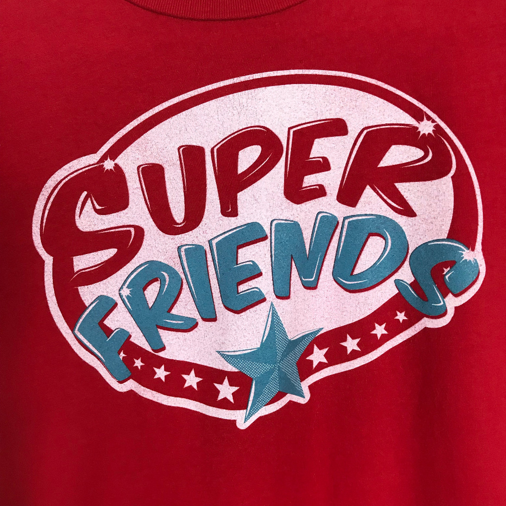 Live and Tell Super Friends Red Graphic Tee